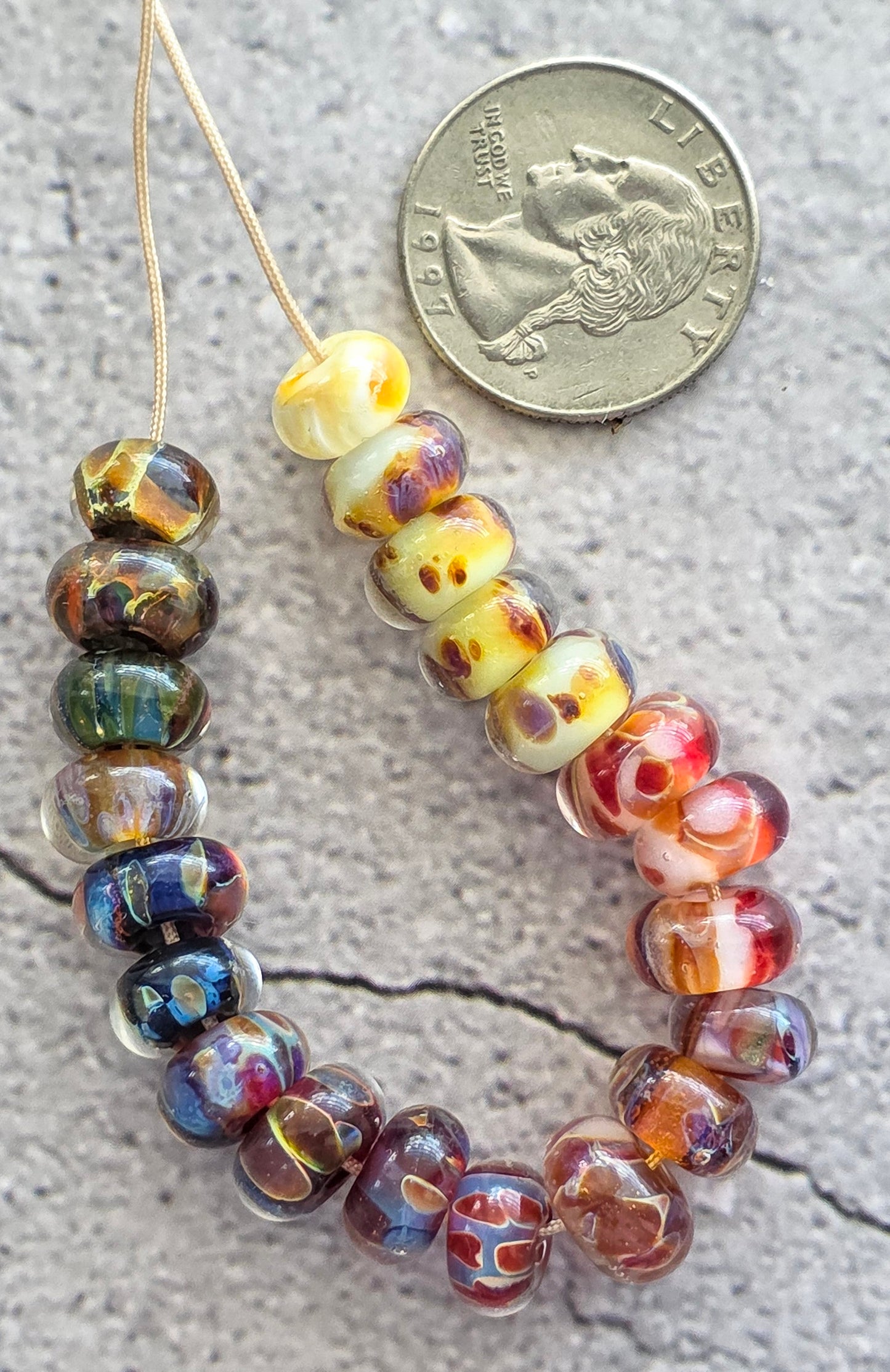 Handmade lampwork bead set- rainbow! Set of 20