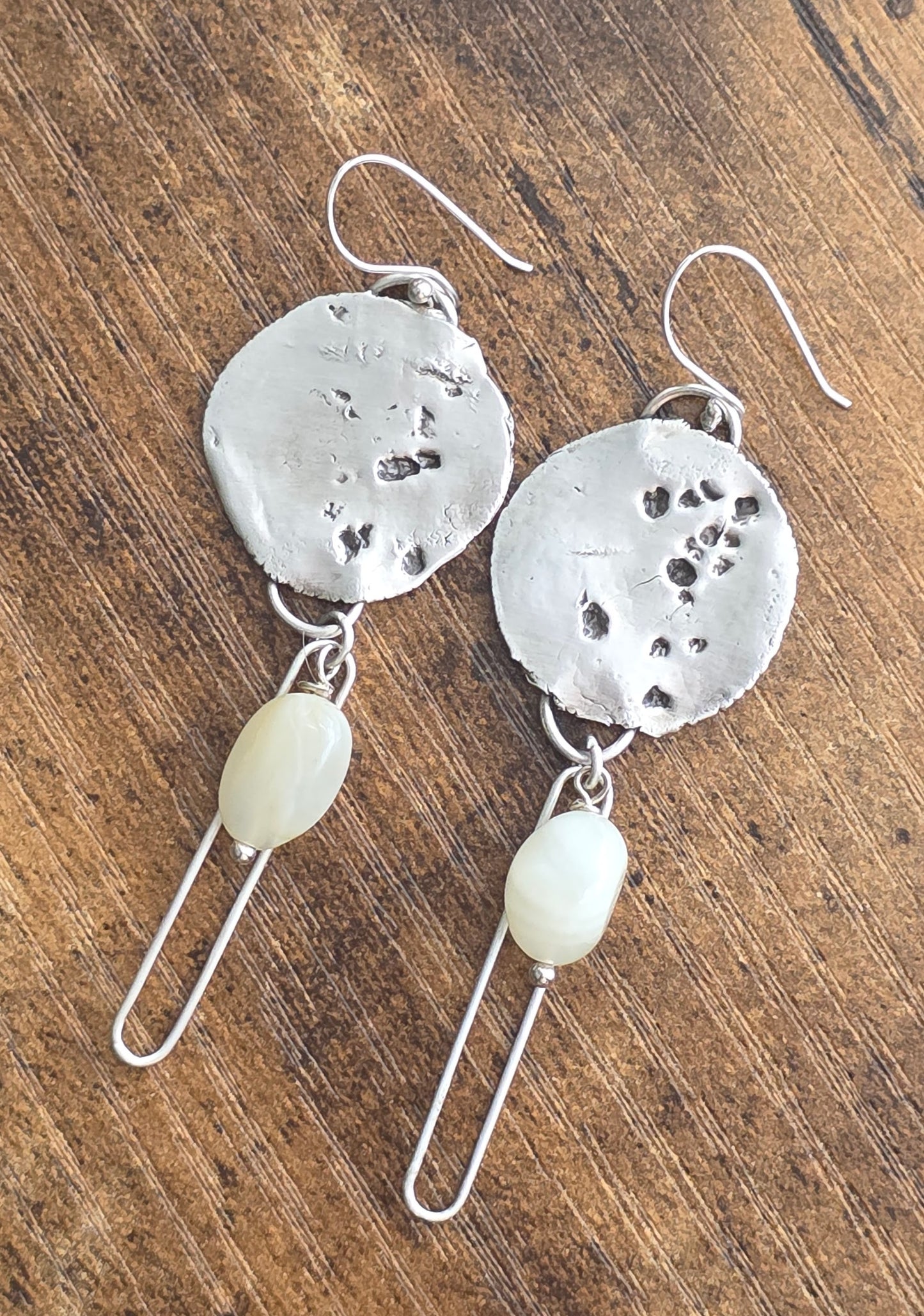 Sterling and Fine silver dangles with moonstone