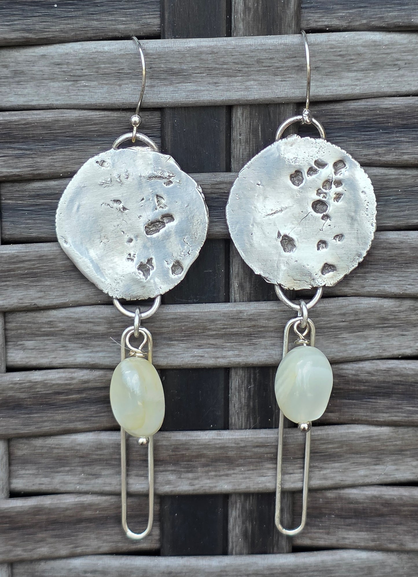 Sterling and Fine silver dangles with moonstone