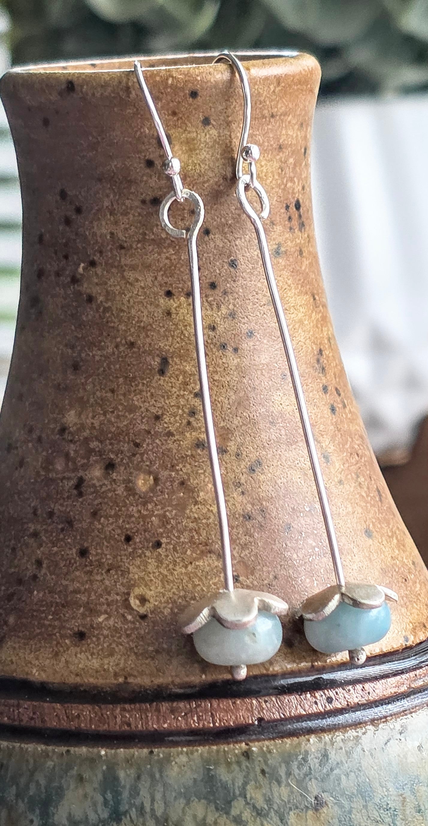 Minimalist Amazonite dangle earrings