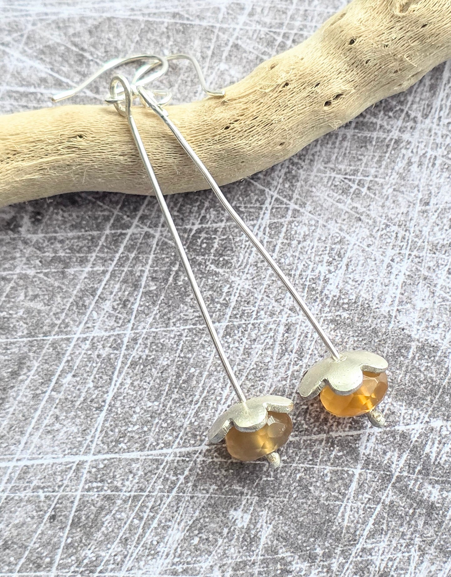 Minimalist Carnelian dangle earrings