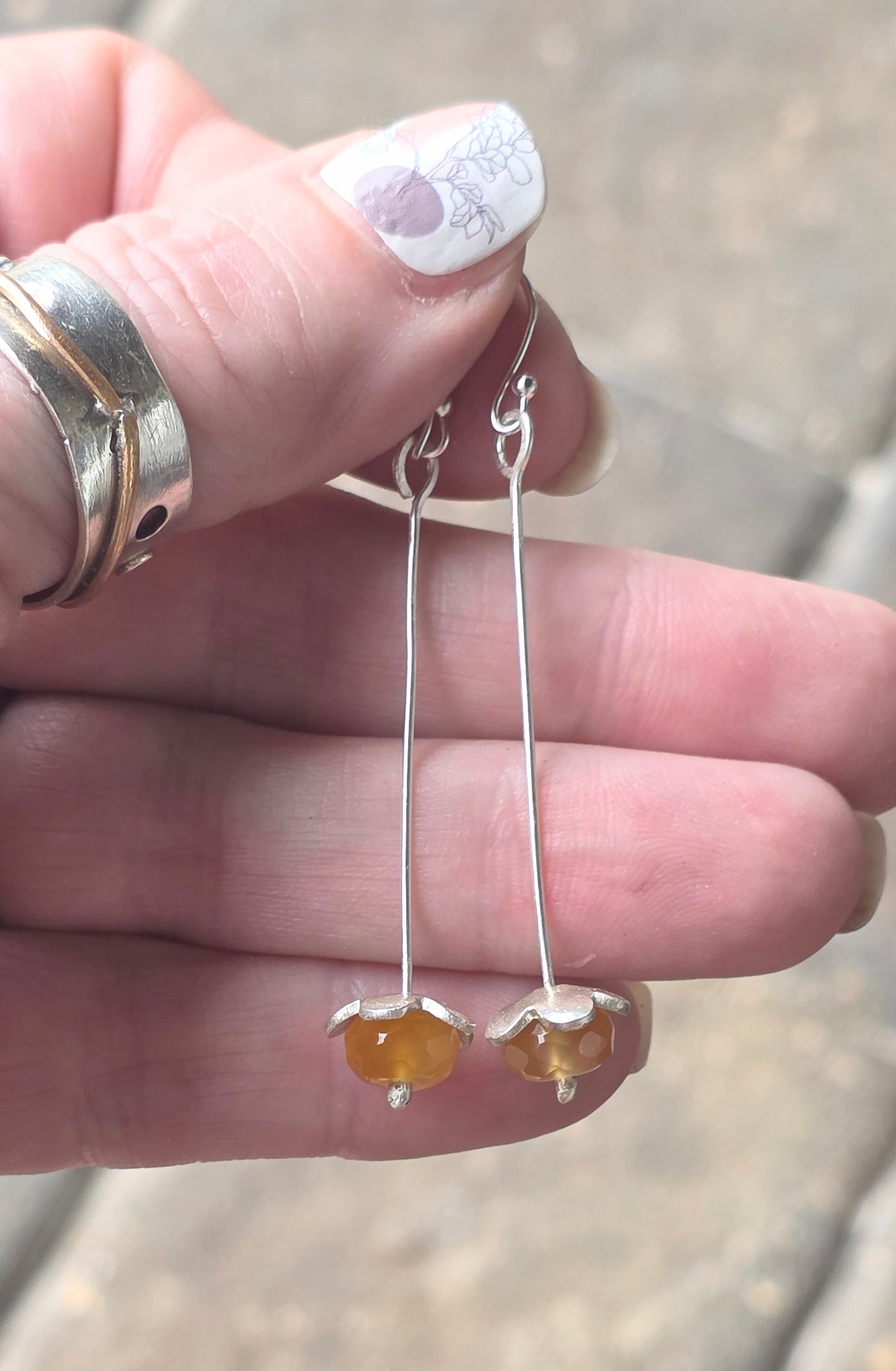 Minimalist Carnelian dangle earrings