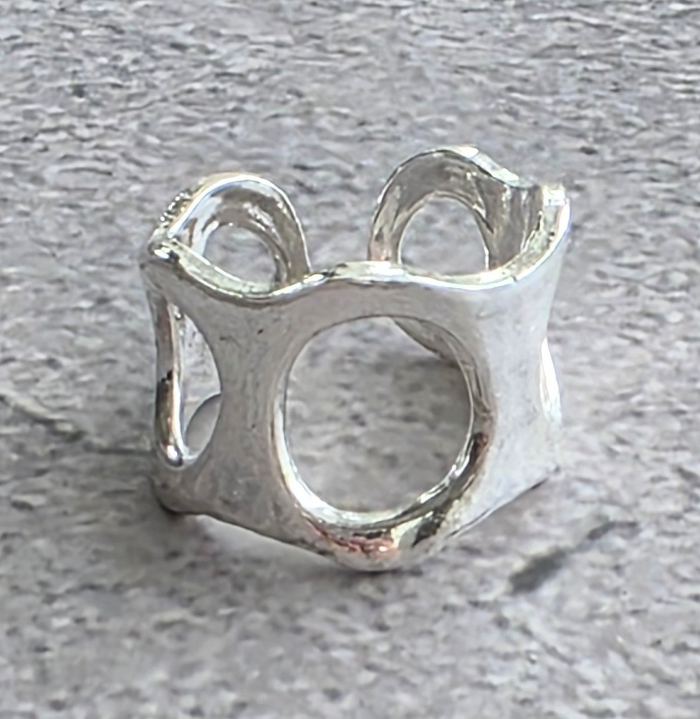 Sculpted Silver Wave Ring