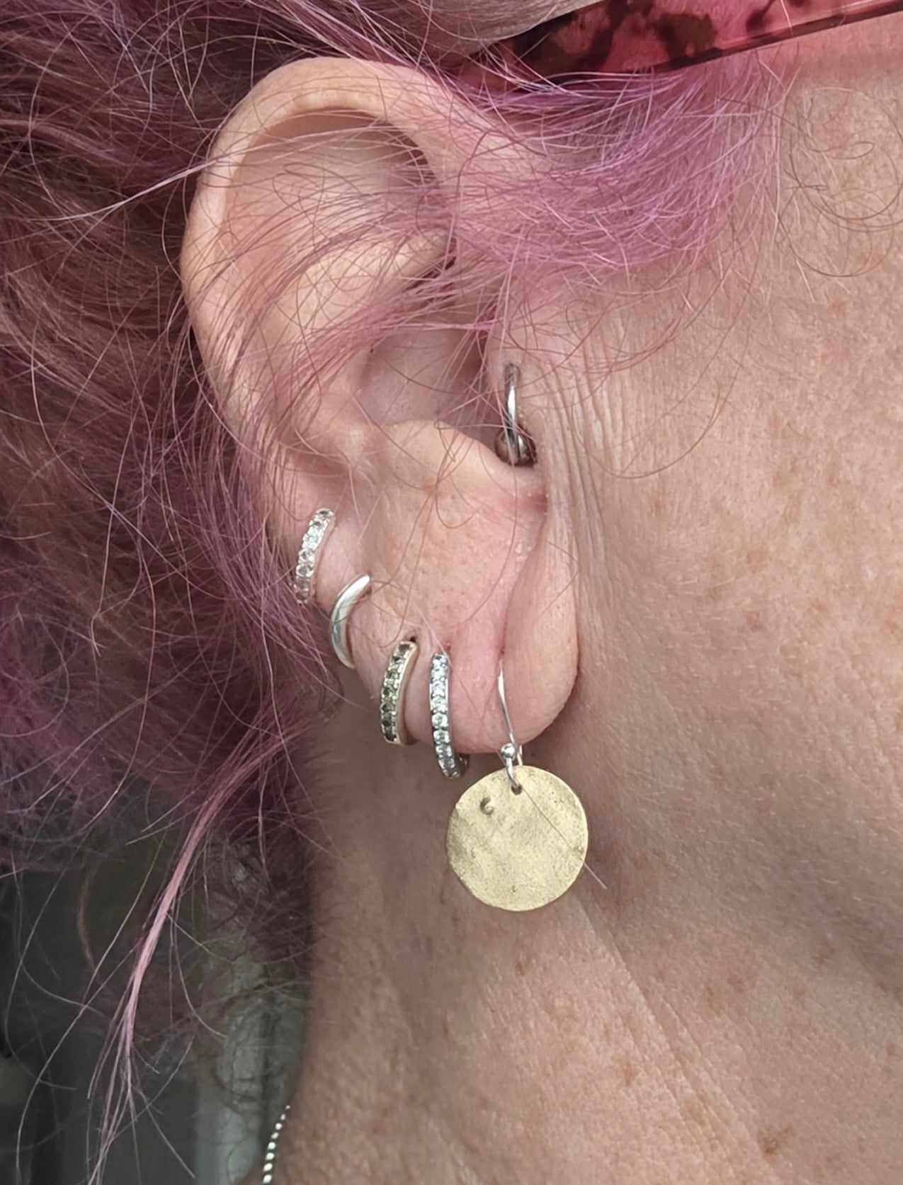 Bronze Rustic Mixed Metal Earrings