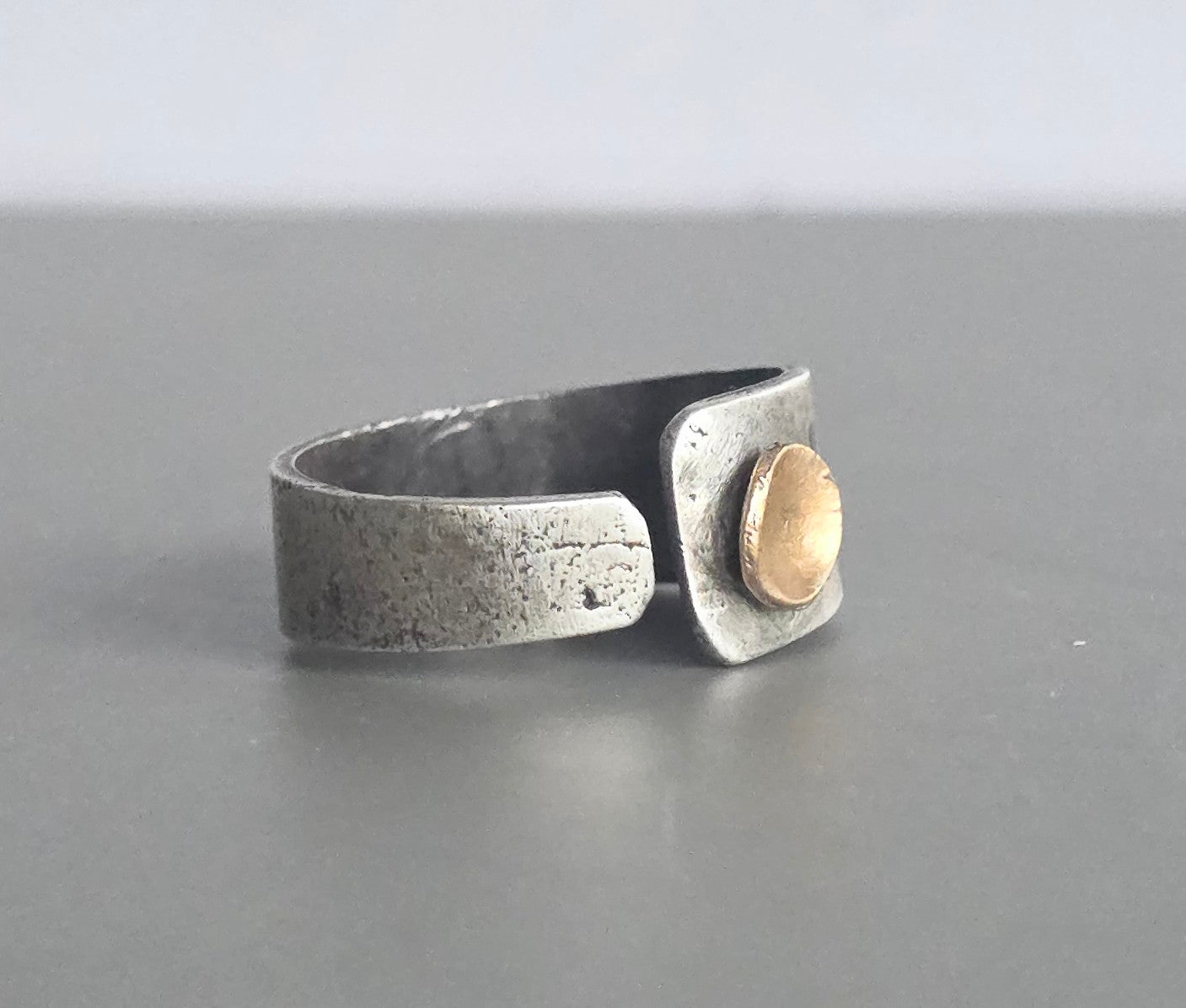 Sterling and Bronze Rustic Ring