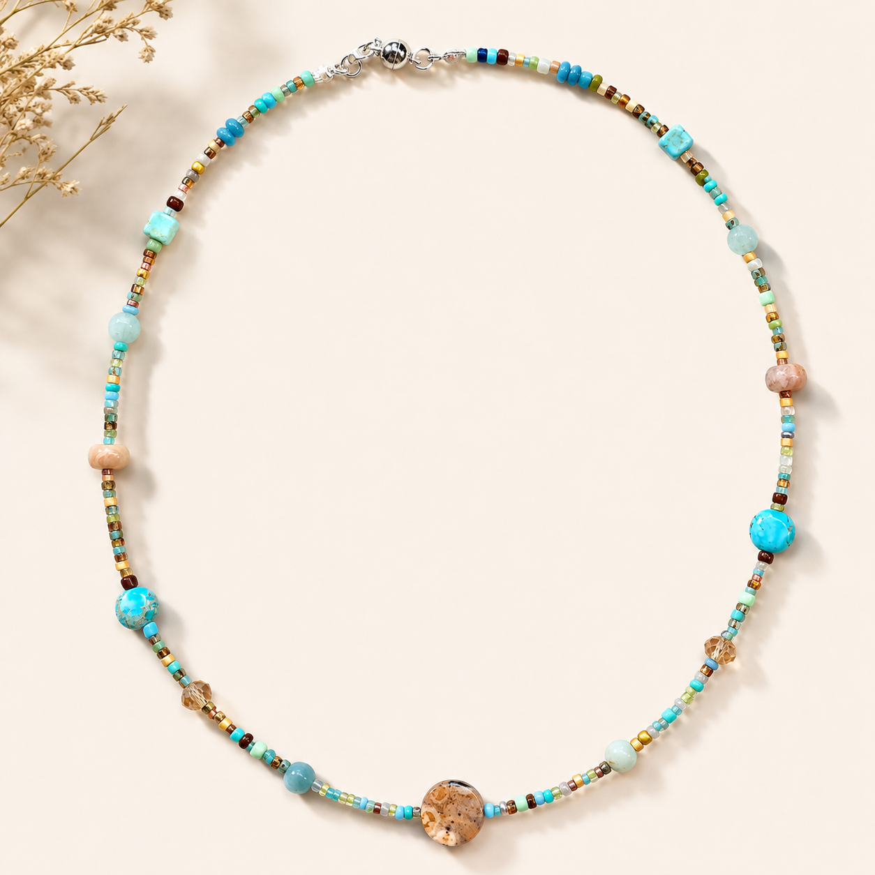 Desert Sky Gemstone Necklace | 18" Sterling Silver Necklace
