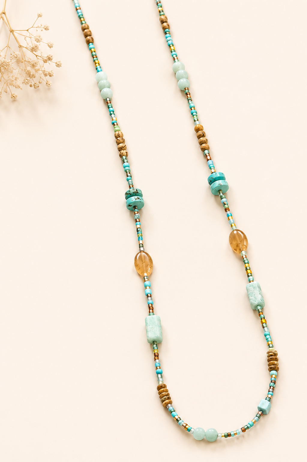 Turquoise Skies Convertible Gemstone Necklace | Wrap Bracelet | 30"