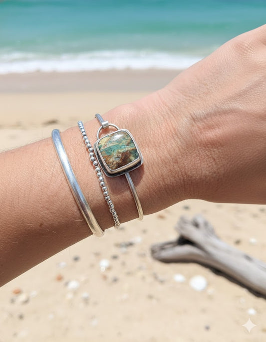 Clear Creek Plasma Agate Bangle