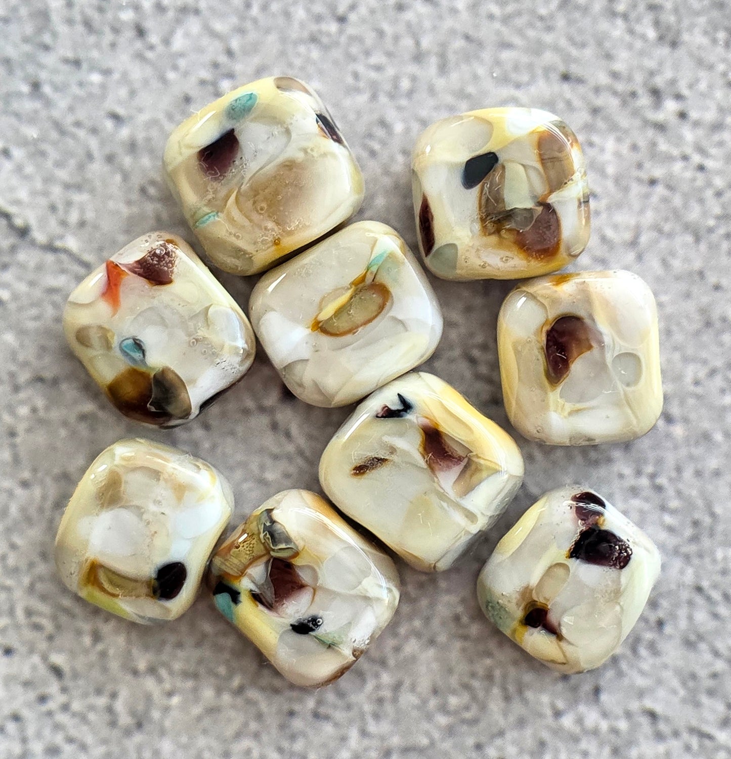 Handmade lampwork beads- neutrals