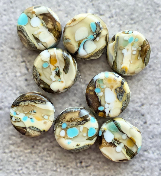 Handmade lampwork beads- set of 8