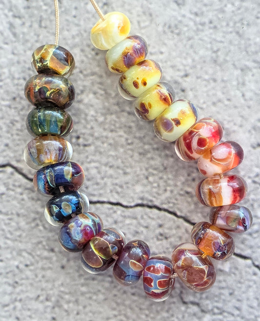 Handmade lampwork bead set- rainbow!  Set of 20