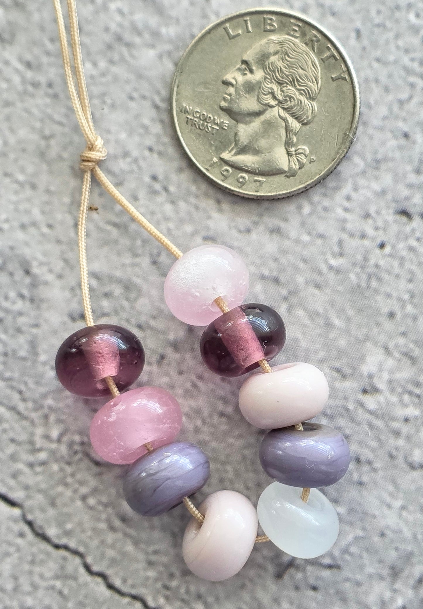 Handmade ombre lampwork beads- set of 9