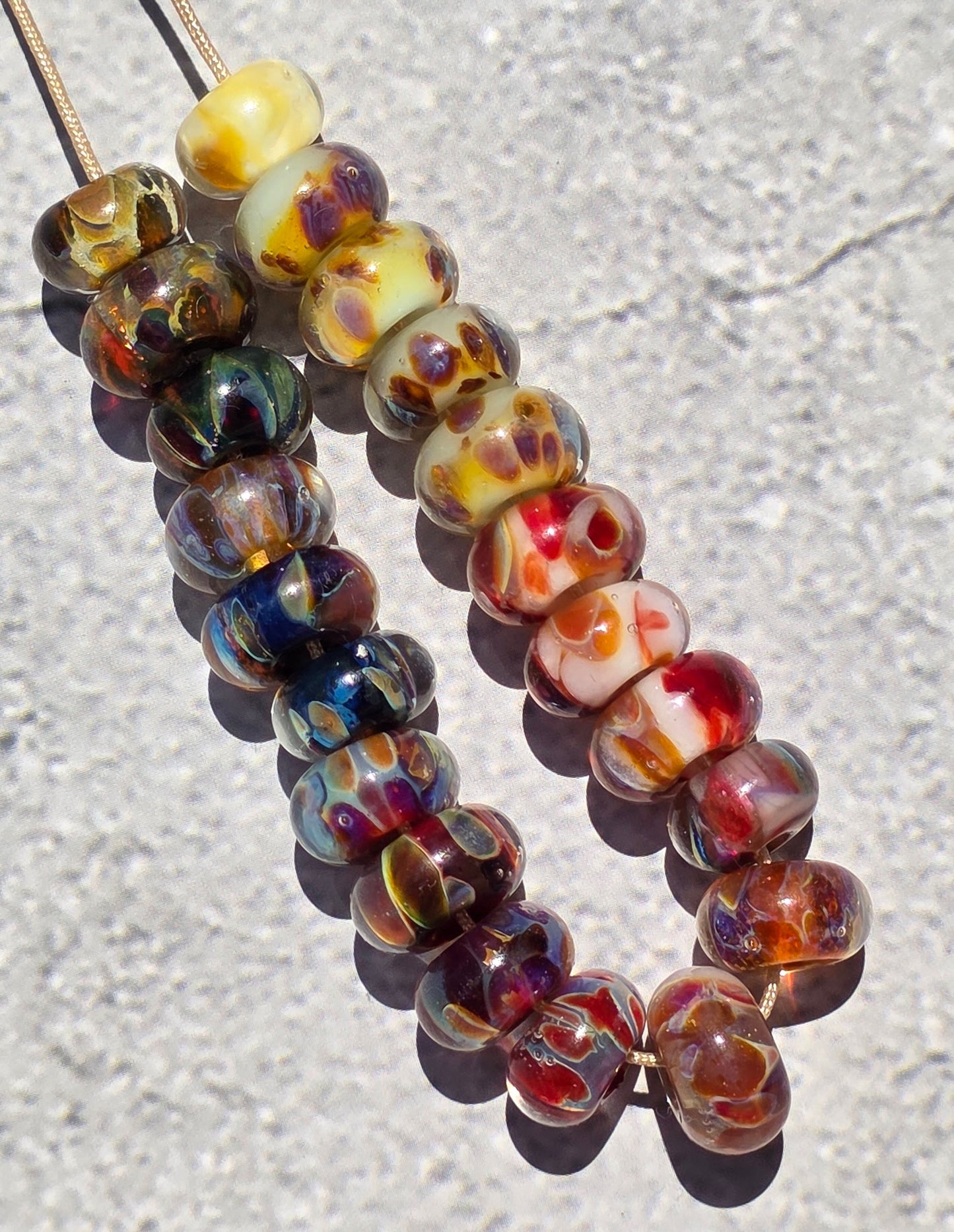 Handmade lampwork bead set- rainbow!  Set of 20