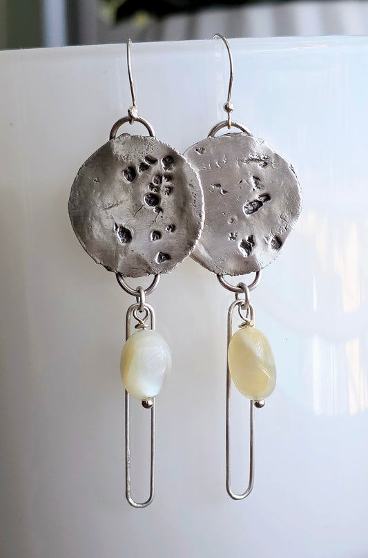 Sterling and Fine silver dangles with moonstone