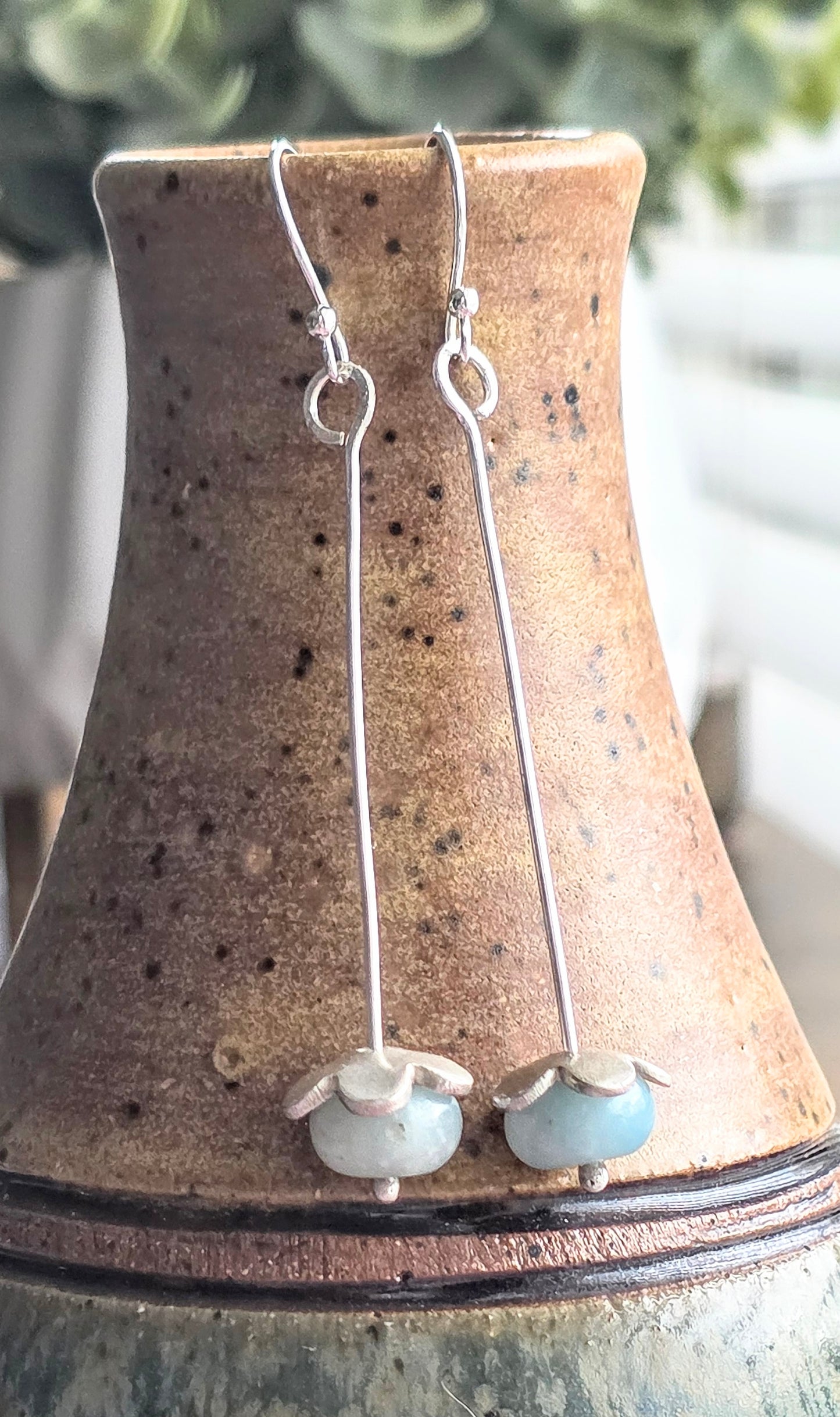 Minimalist Amazonite dangle earrings