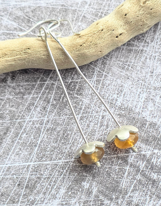 Minimalist Carnelian dangle earrings