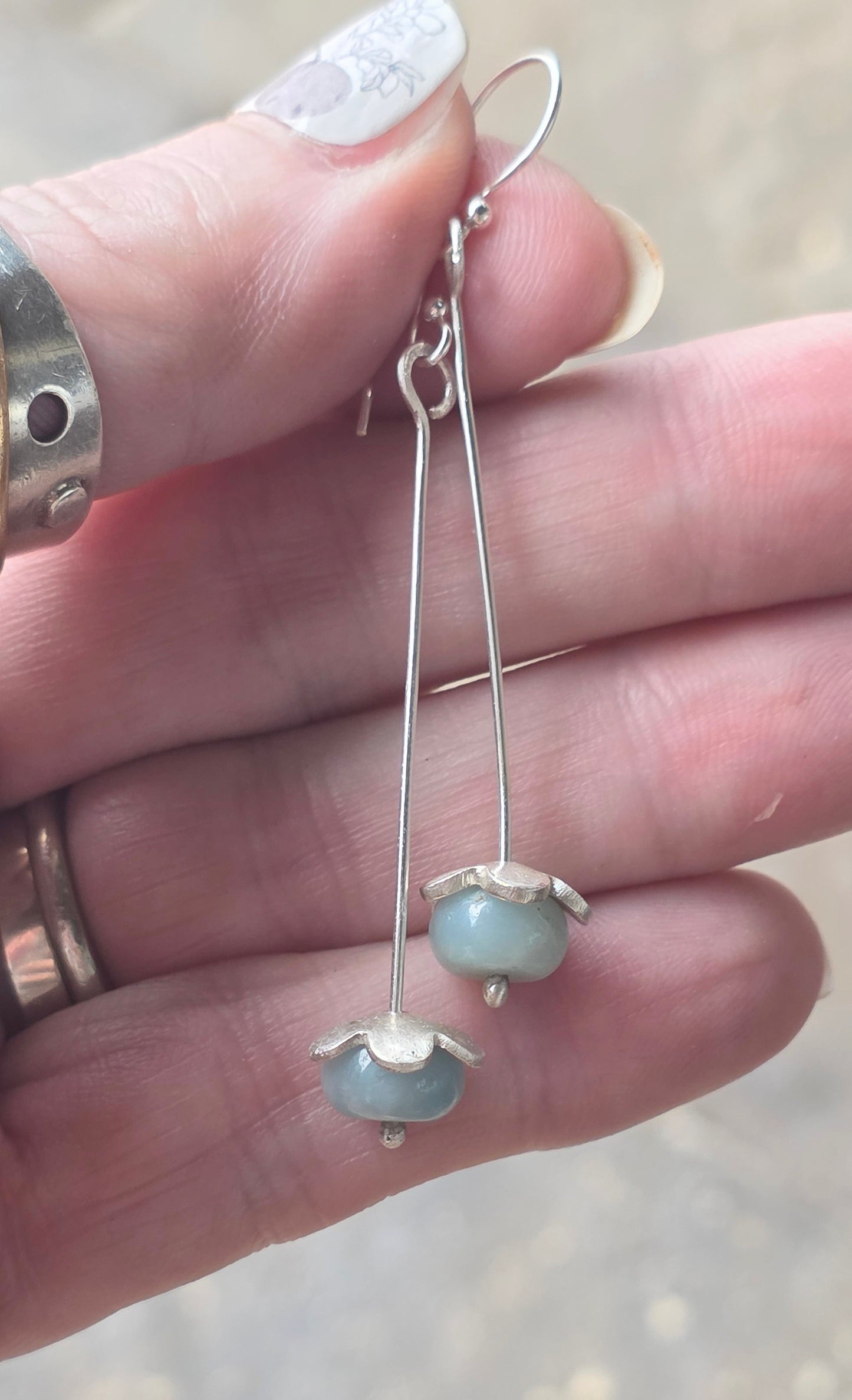 Minimalist Amazonite dangle earrings