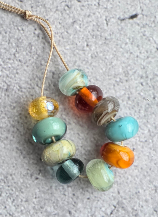 Colorful Fall Harvest Lampwork Beads