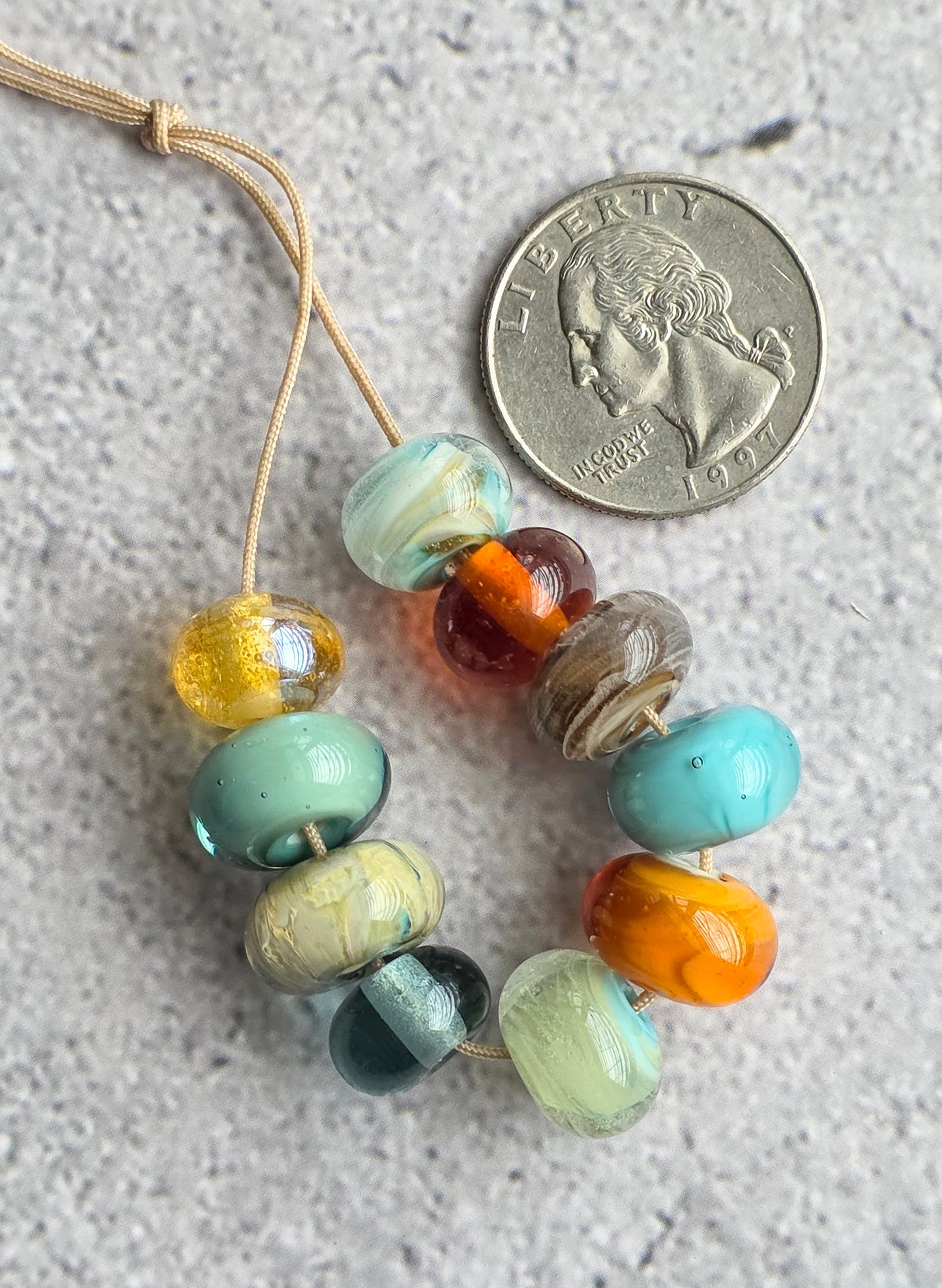 Colorful Fall Harvest Lampwork Beads
