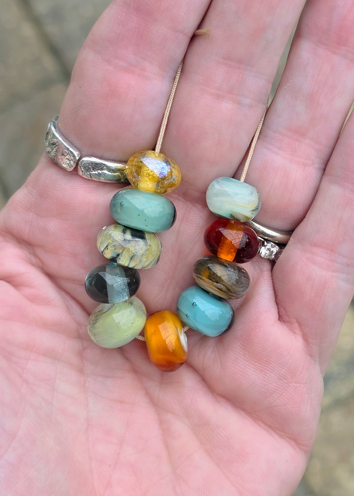 Colorful Fall Harvest Lampwork Beads