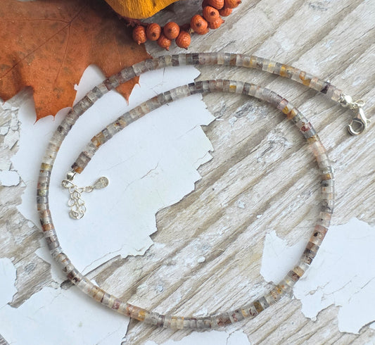 Phantom quartz gemstone necklace