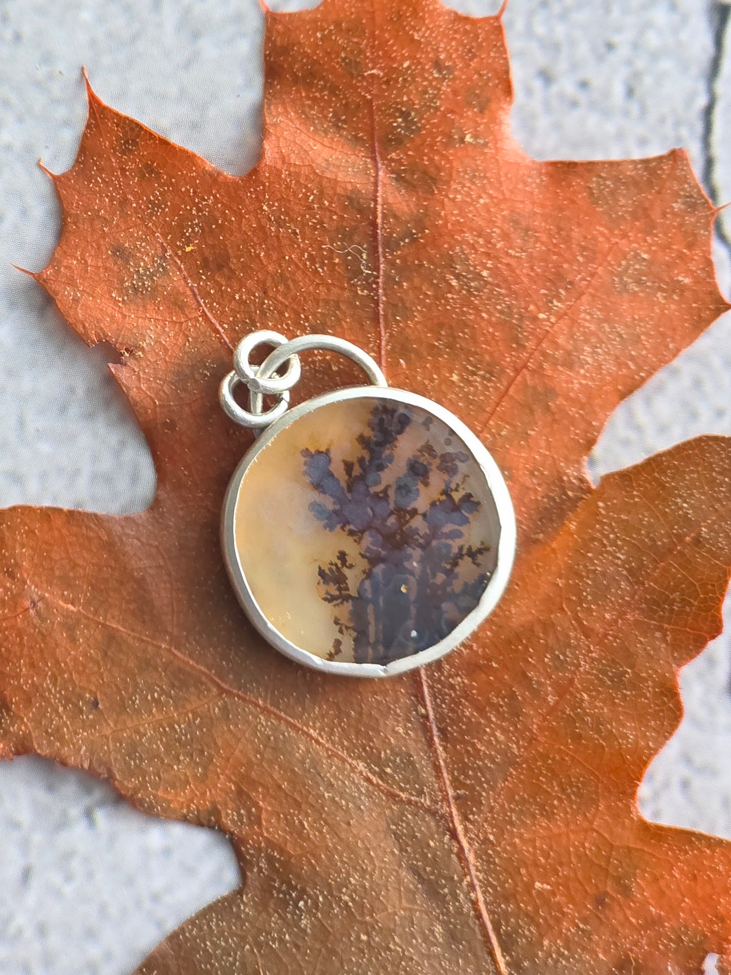 Round Dendritic Agate Pendant/Charm