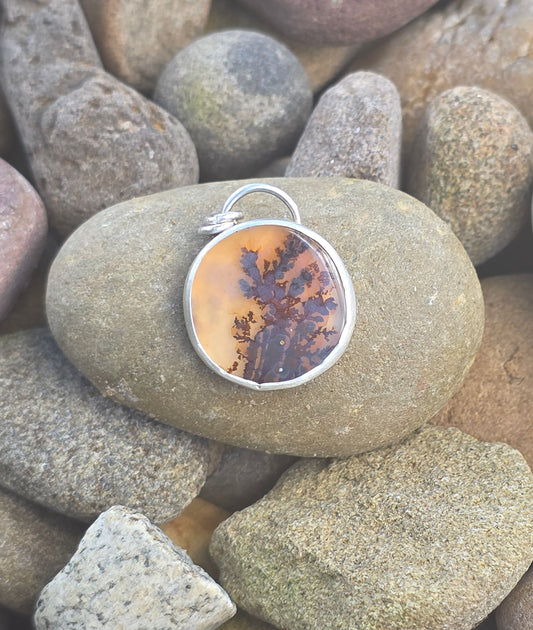 Round Dendritic Agate Pendant/Charm