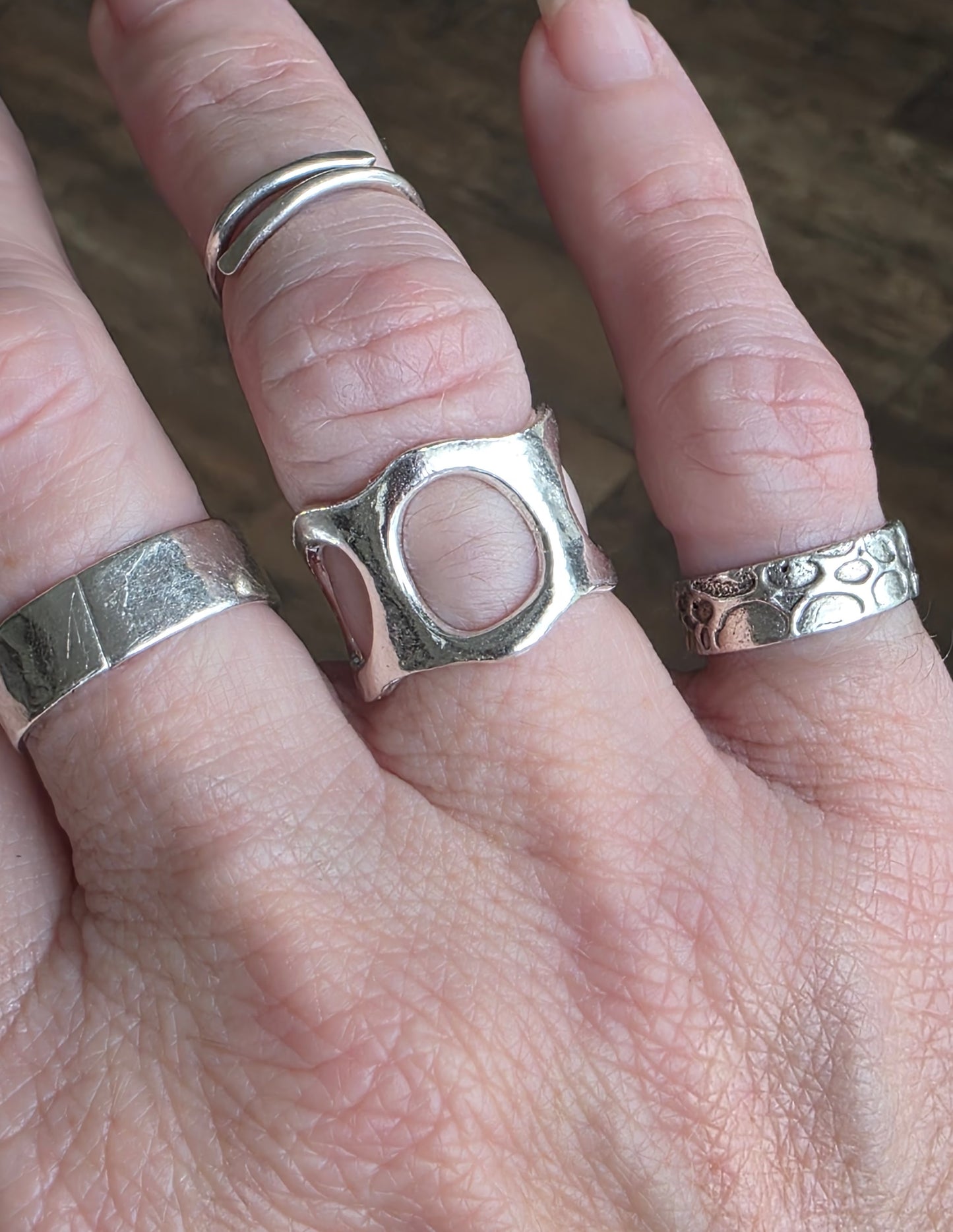 Sculpted Silver Wave Ring