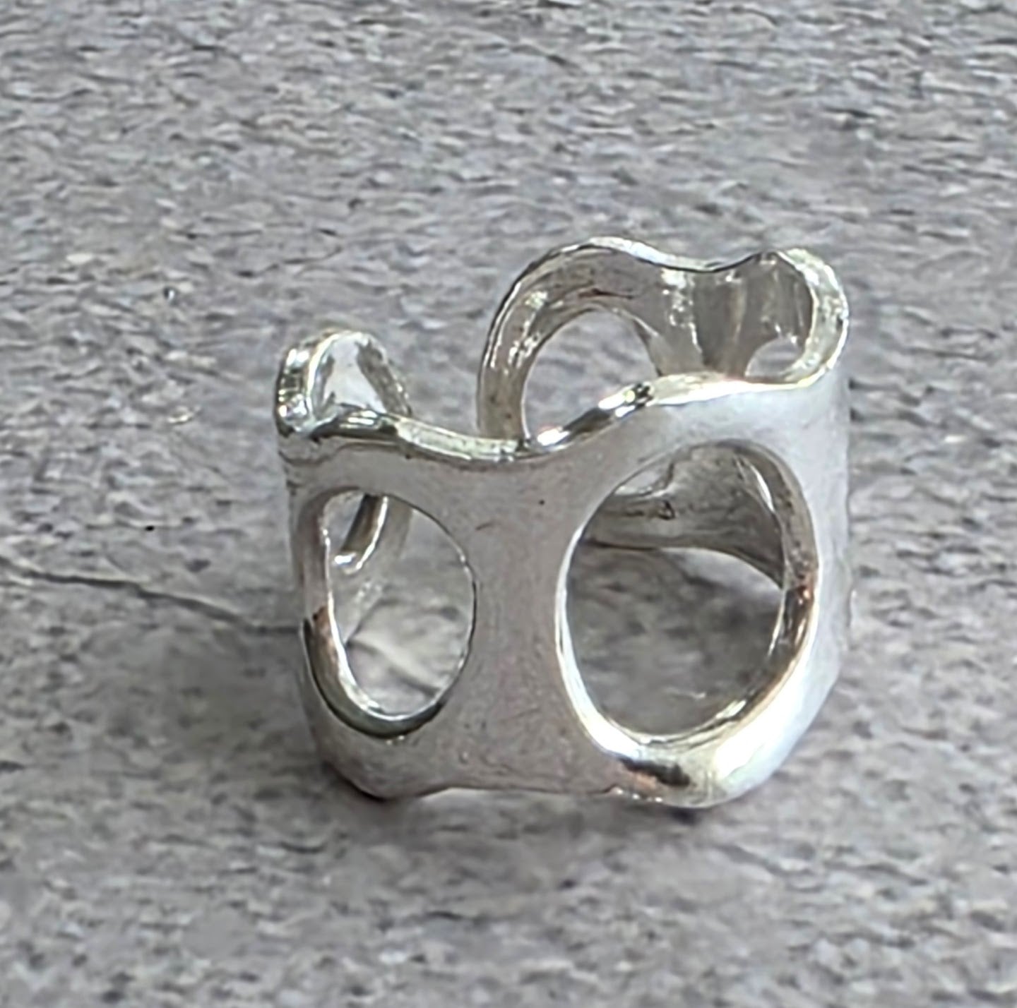Sculpted Silver Wave Ring