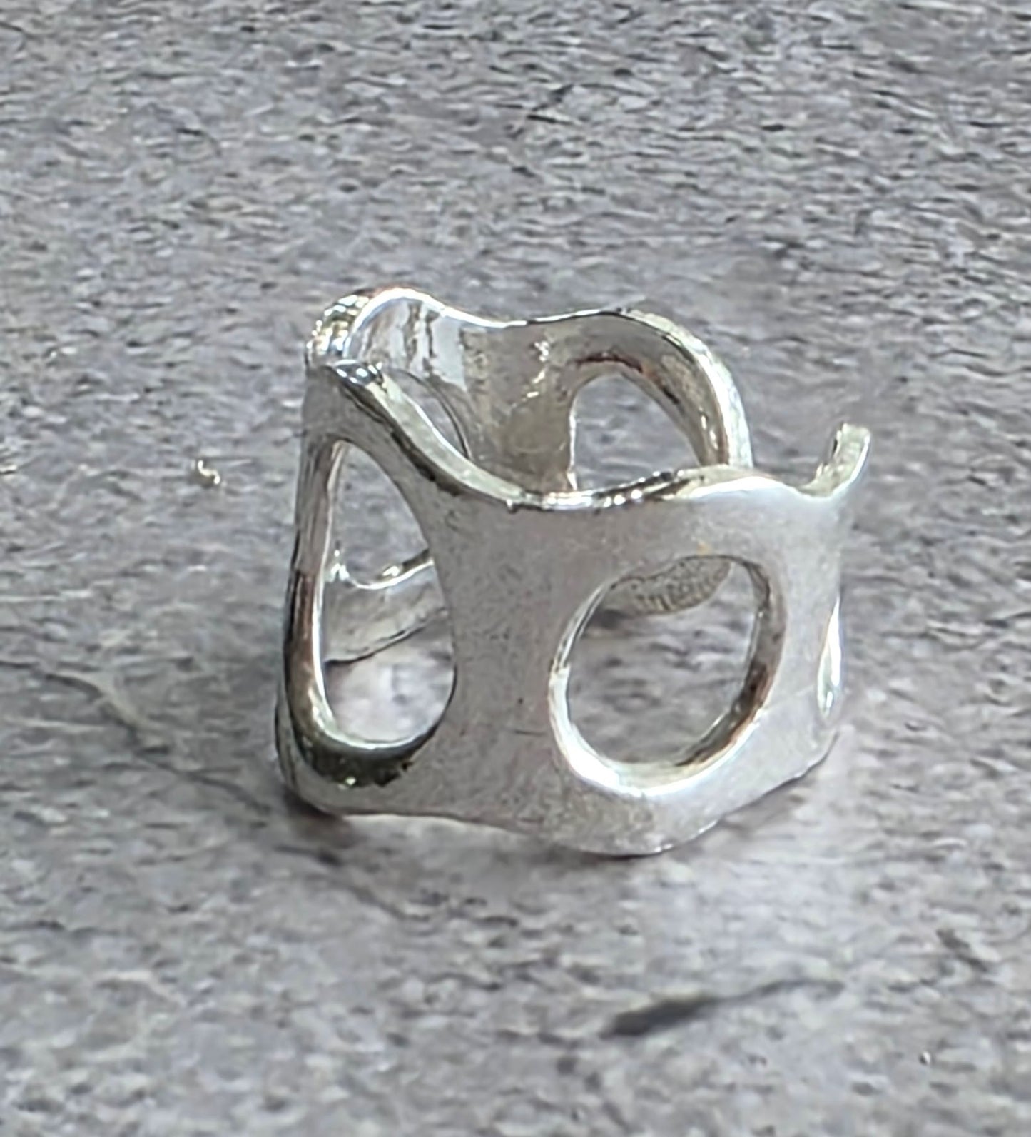 Sculpted Silver Wave Ring
