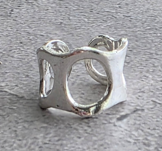 Sculpted Silver Wave Ring
