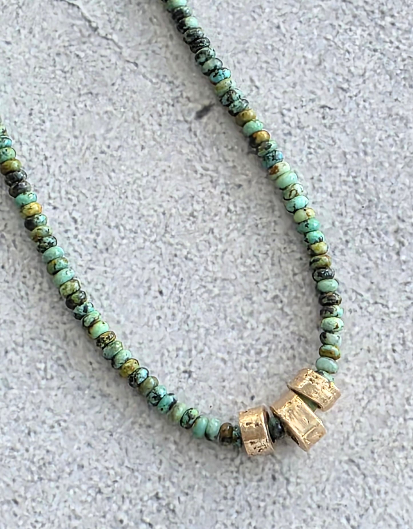 Amazon Turquoise + Bright Bronze Necklace