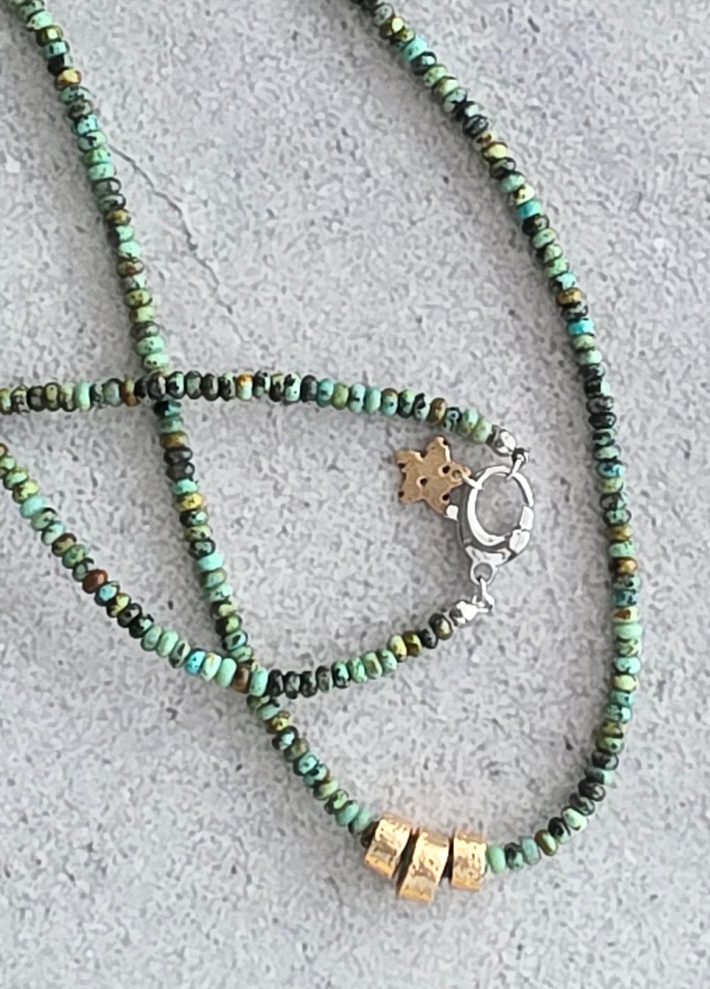 Amazon Turquoise + Bright Bronze Necklace