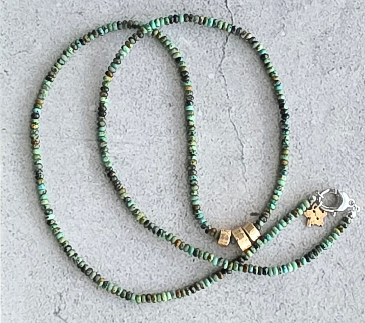 Amazon Turquoise + Bright Bronze Necklace