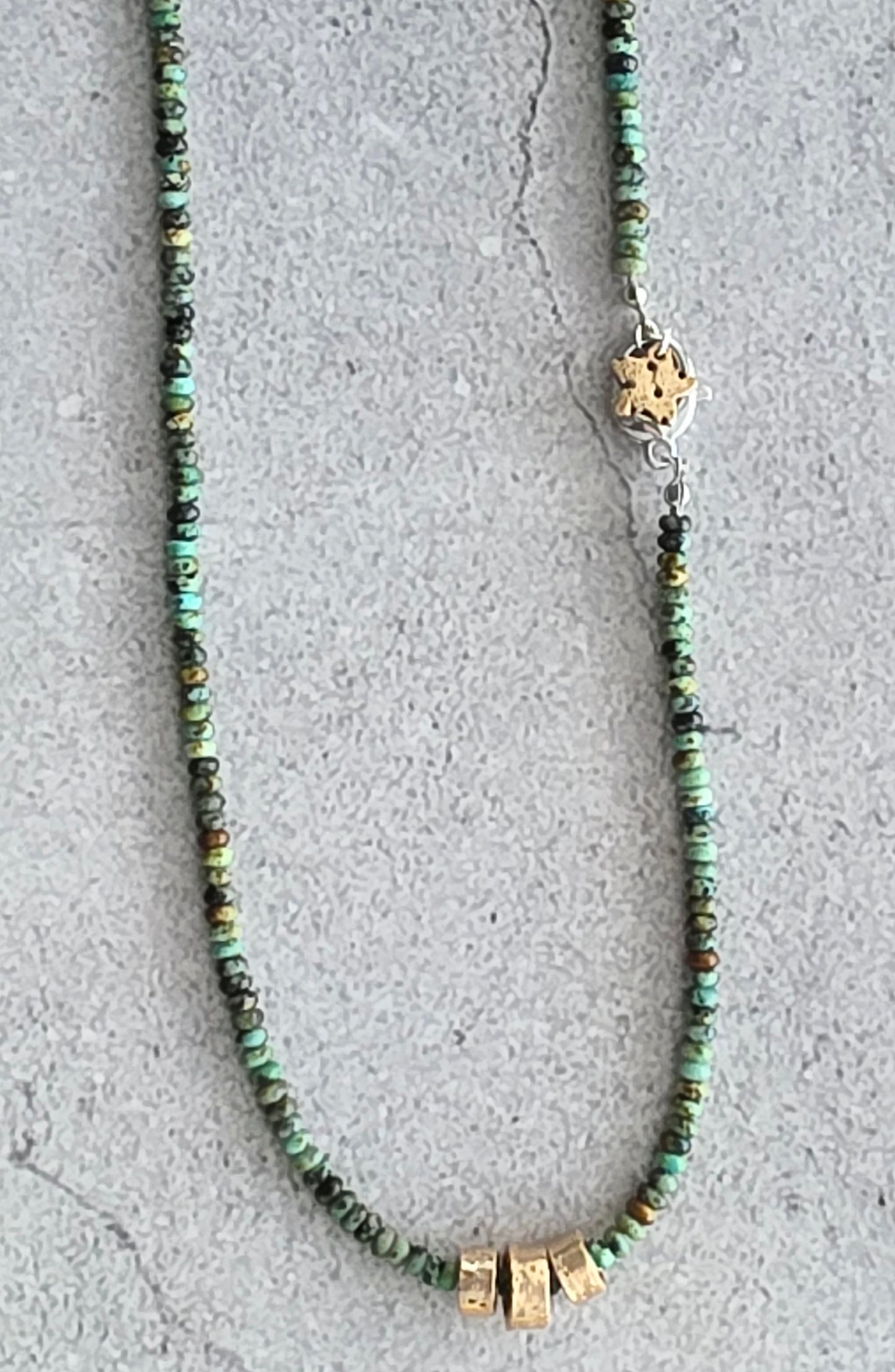 Amazon Turquoise + Bright Bronze Necklace