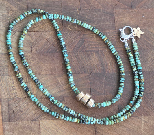 Amazon Turquoise + Bright Bronze Necklace
