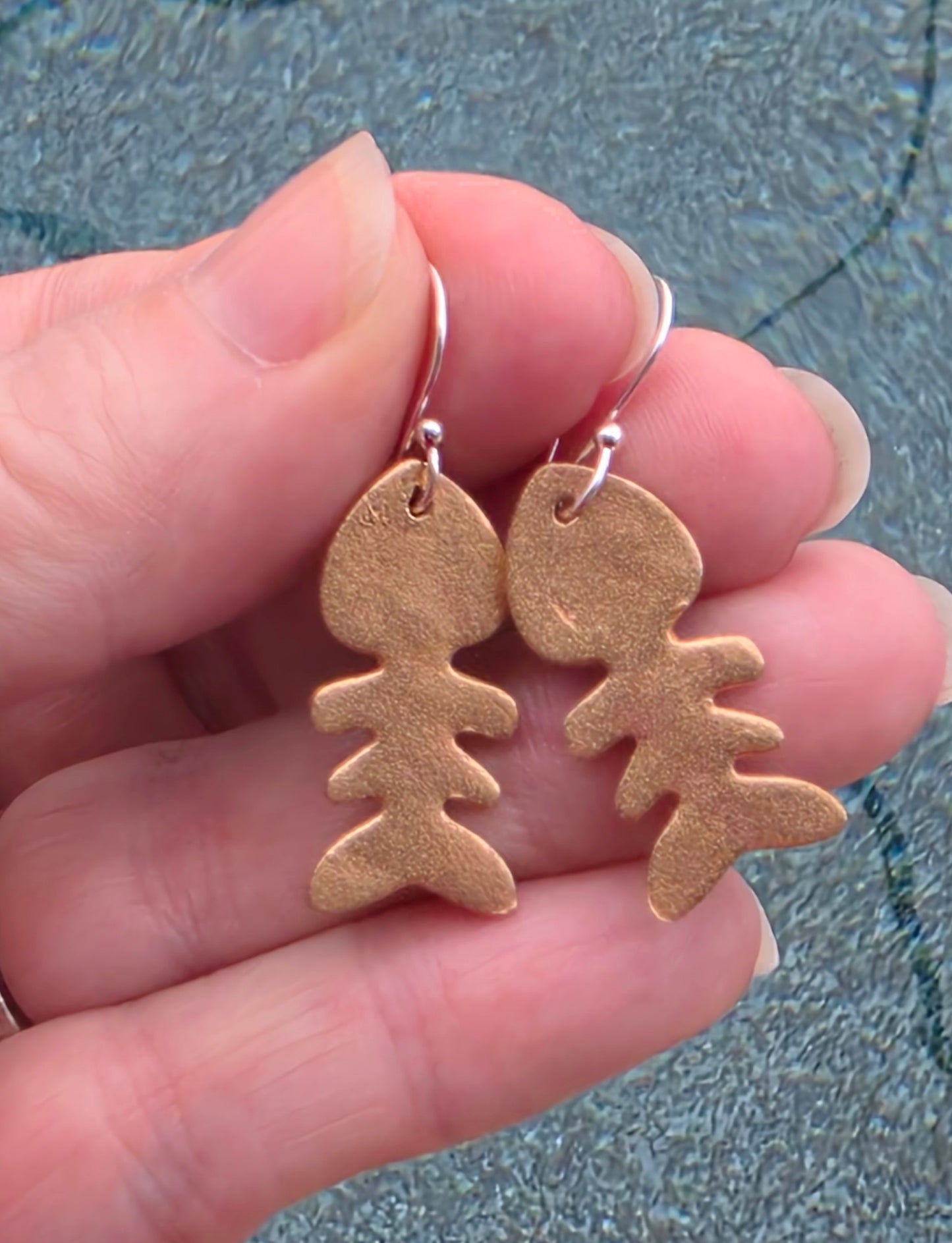 Something's Fishy-Fish Bone Bronze Earrings