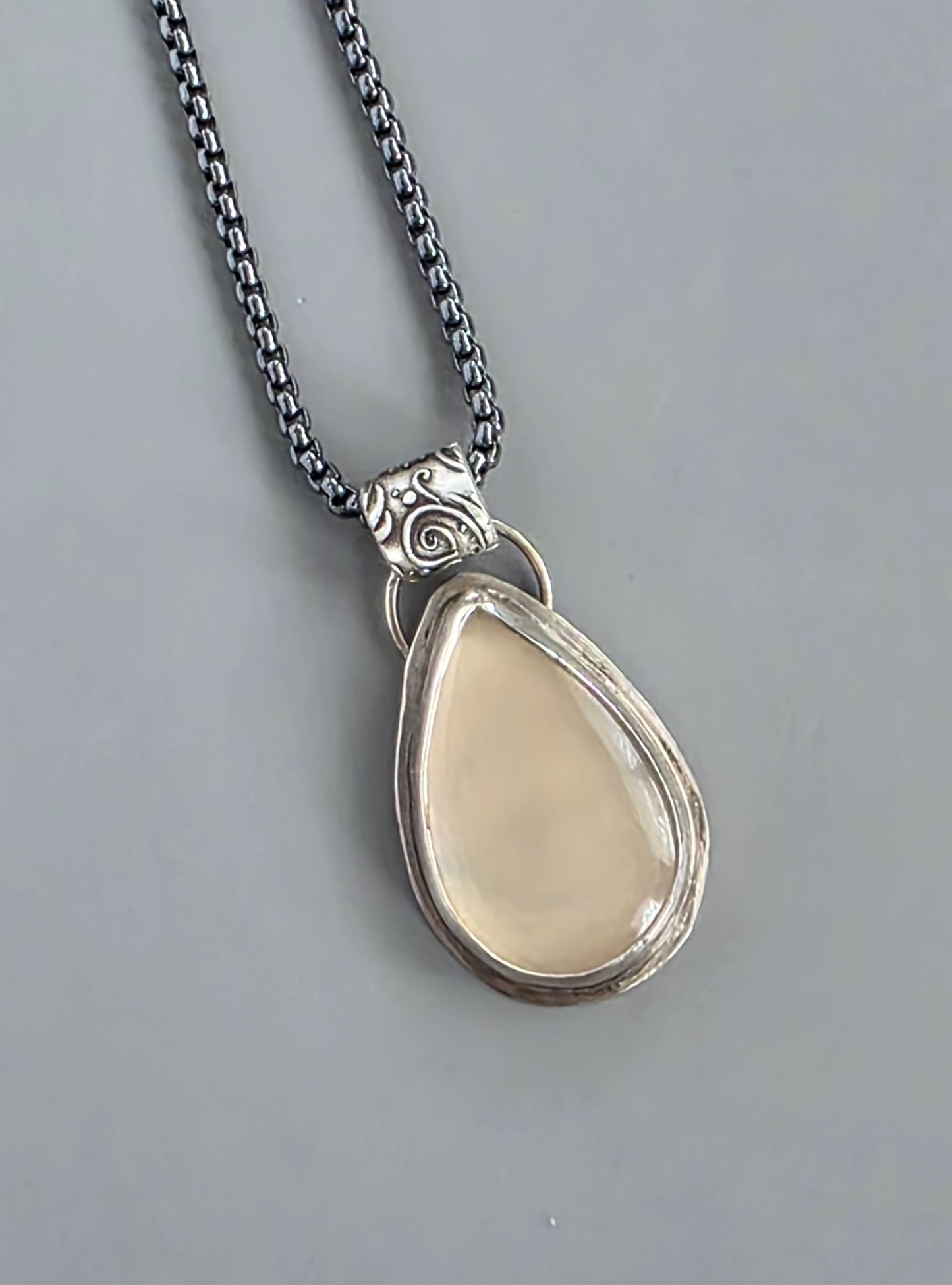 Teardrop Moonstone Sterling Silver Necklace