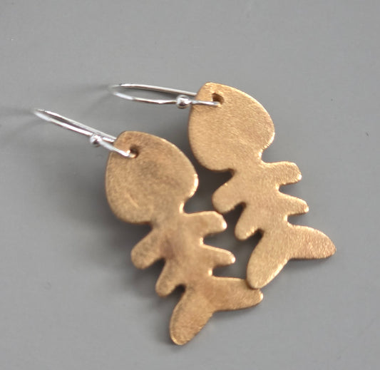 Something's Fishy-Fish Bone Bronze Earrings