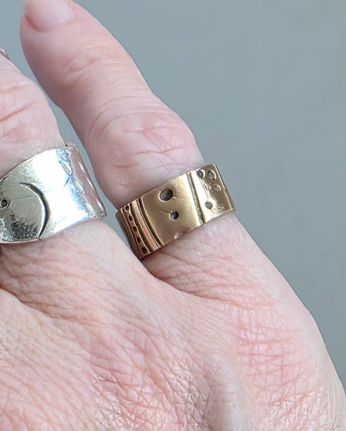 Unisex Bronze Textured Ring