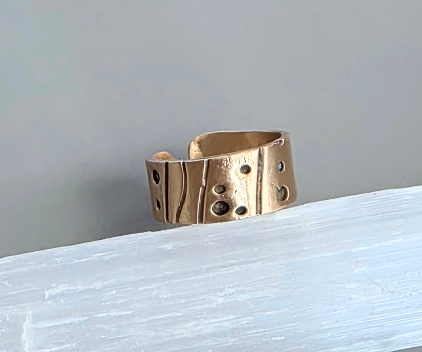 Unisex Bronze Textured Ring