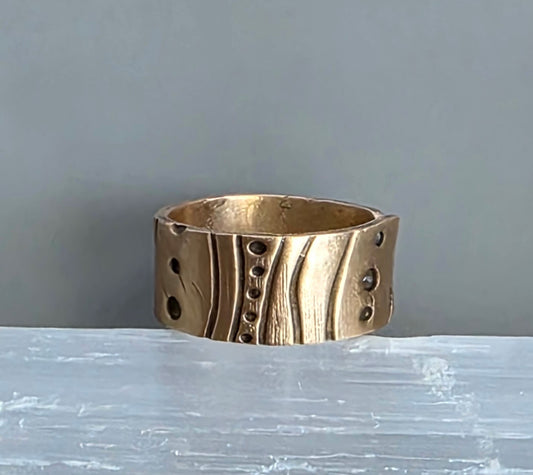 Unisex Bronze Textured Ring