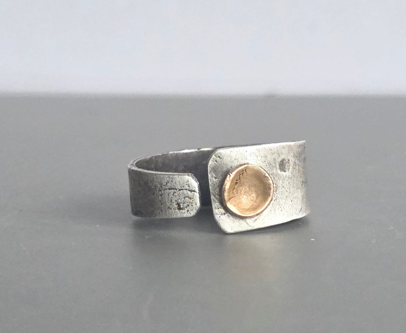 Sterling and Bronze Rustic Ring