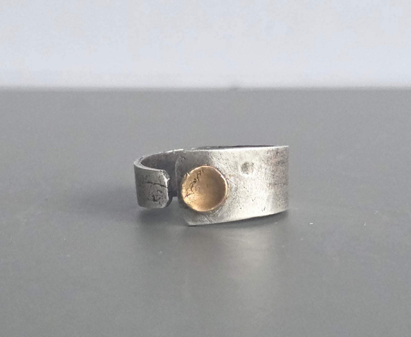 Sterling and Bronze Rustic Ring