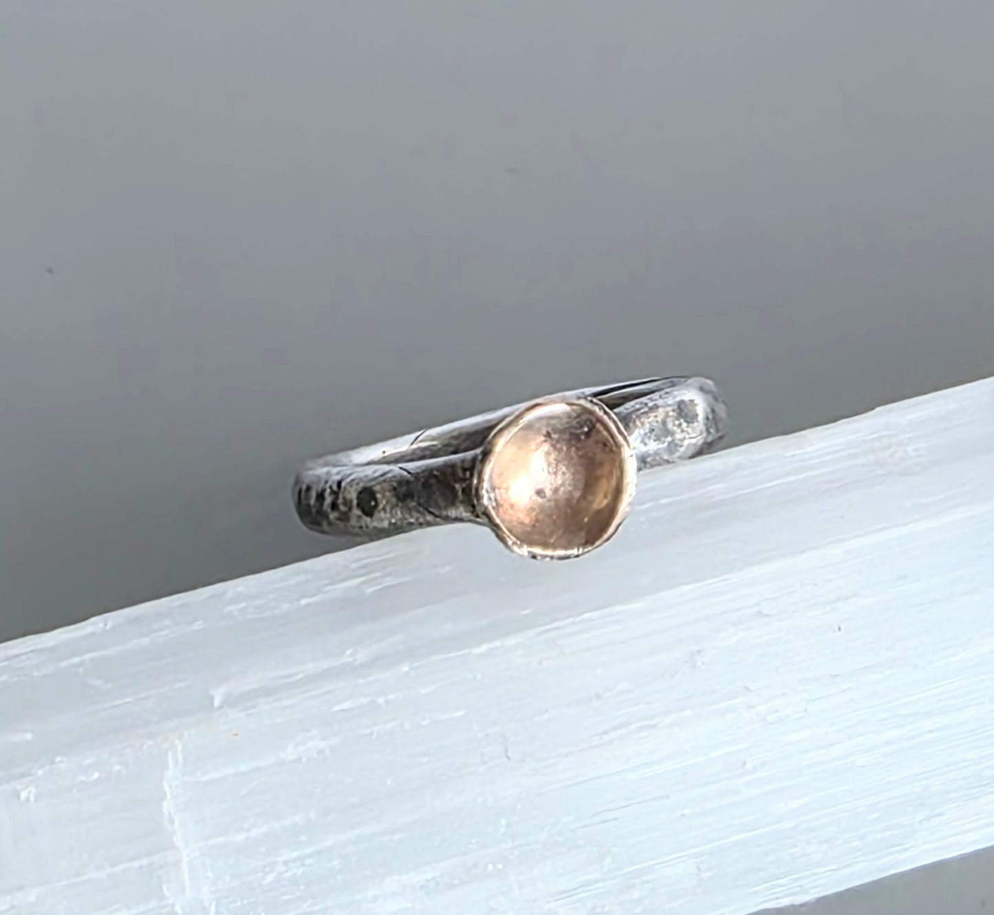 Rustic Sterling and Bronze Stacking Ring