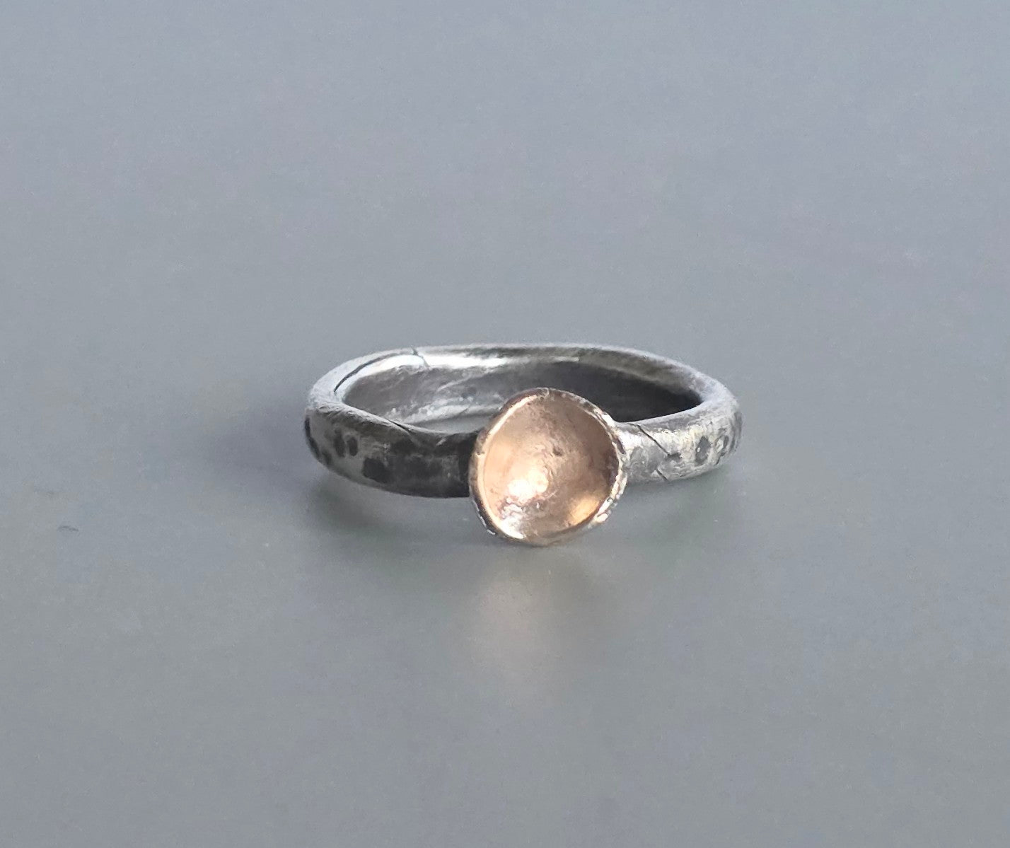 Rustic Sterling and Bronze Stacking Ring