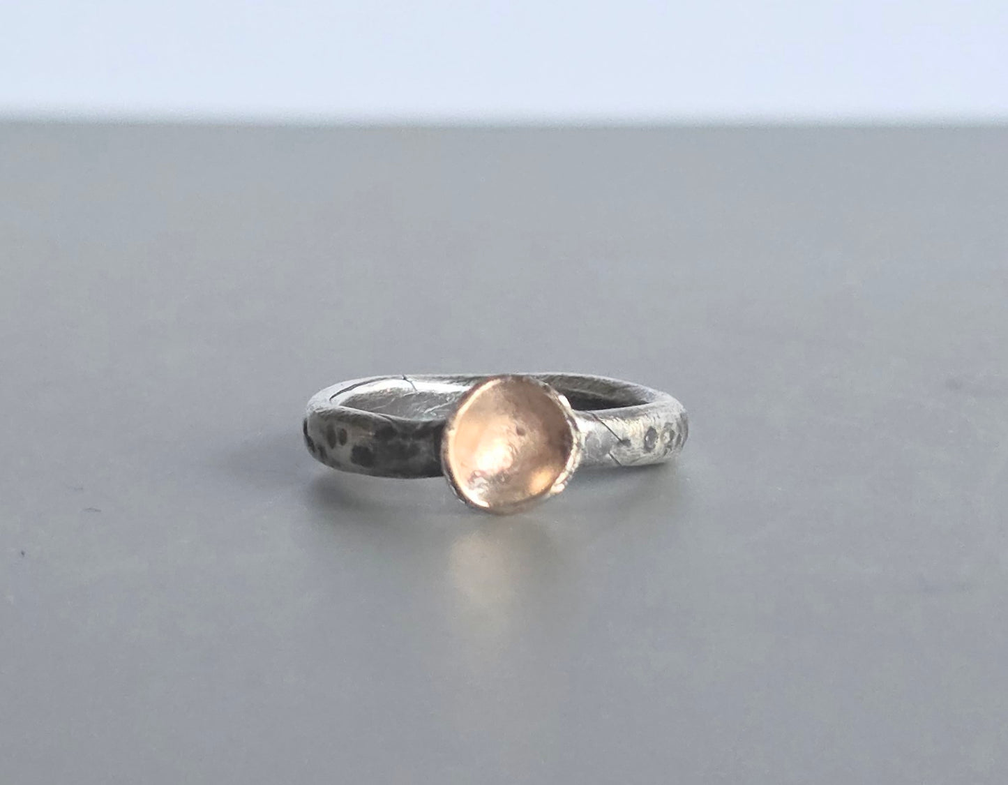 Rustic Sterling and Bronze Stacking Ring