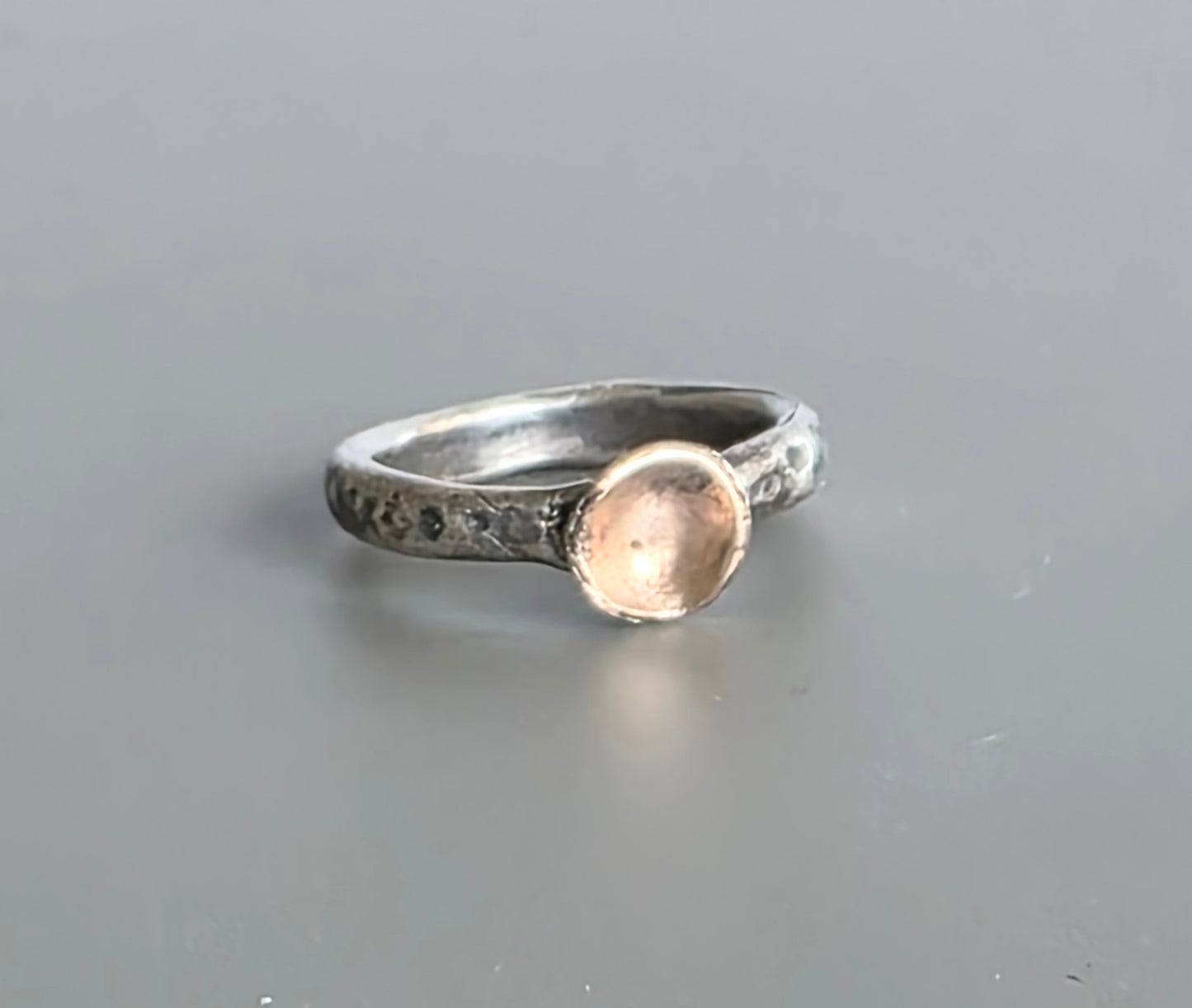 Rustic Sterling and Bronze Stacking Ring