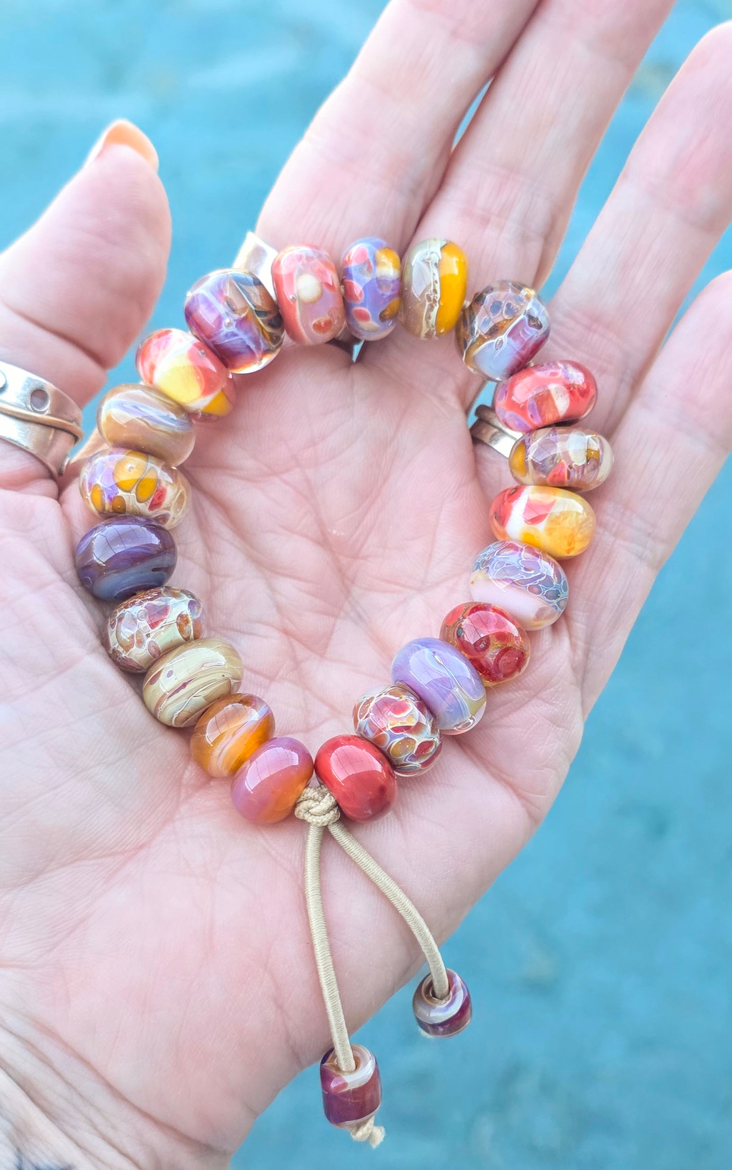 Handmade Lampwork Bead Stretch Bracelet