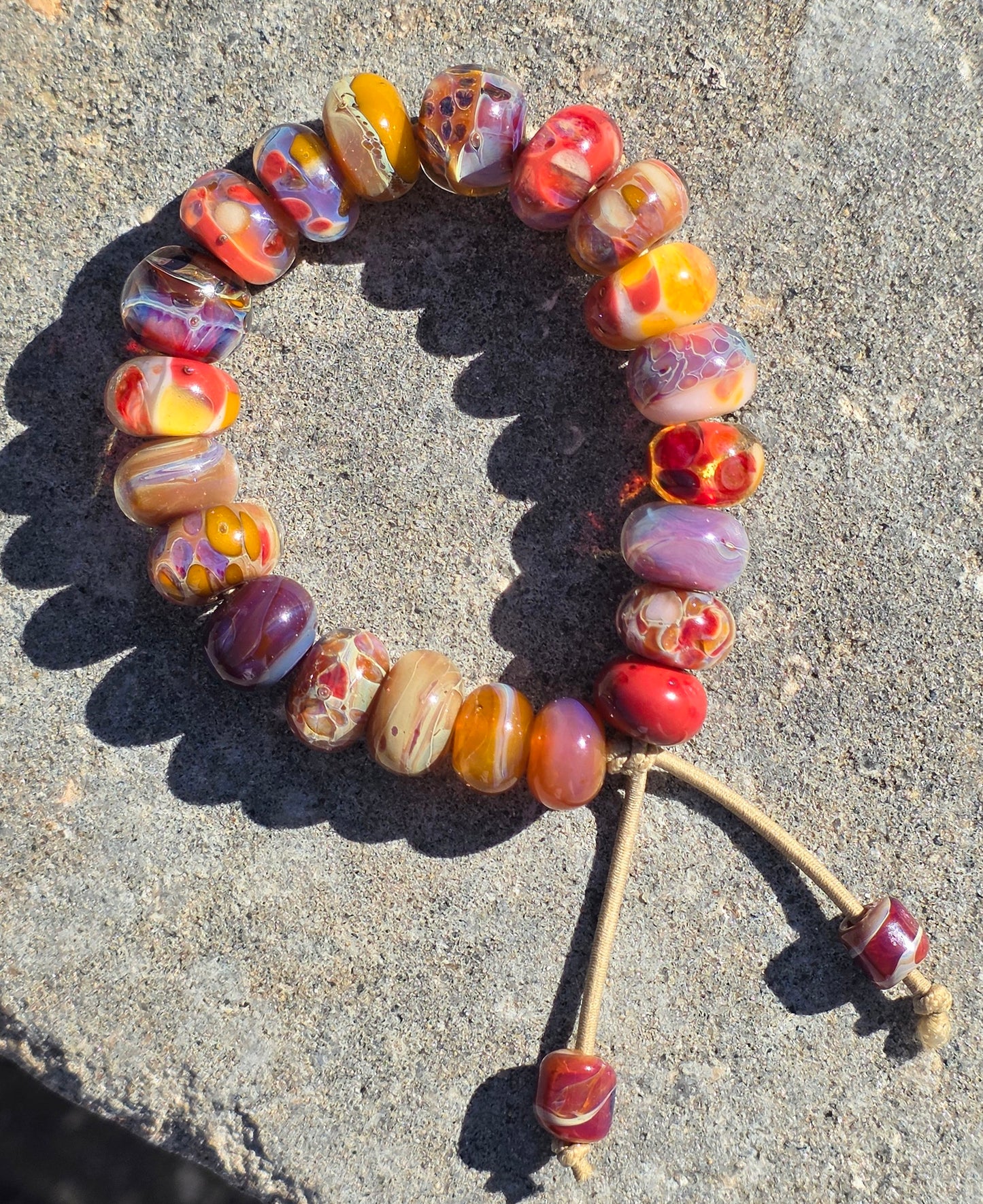 Handmade Lampwork Bead Stretch Bracelet